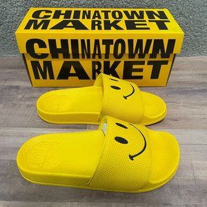 CTM Slides Sandals Big Kids Black Yellow Sz 4 Smile SHIPS ASAP NEW IN BOX Summer